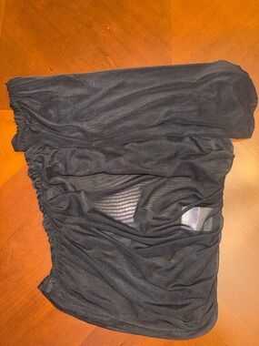 White Fox Black Off-Shoulder Sheer Top